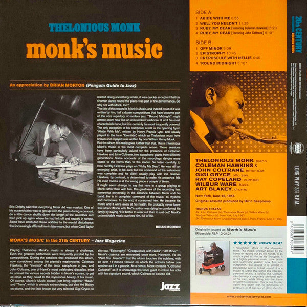 Thelonious Monk : Monk's Music (LP, Album, Ltd, RE, Blu)