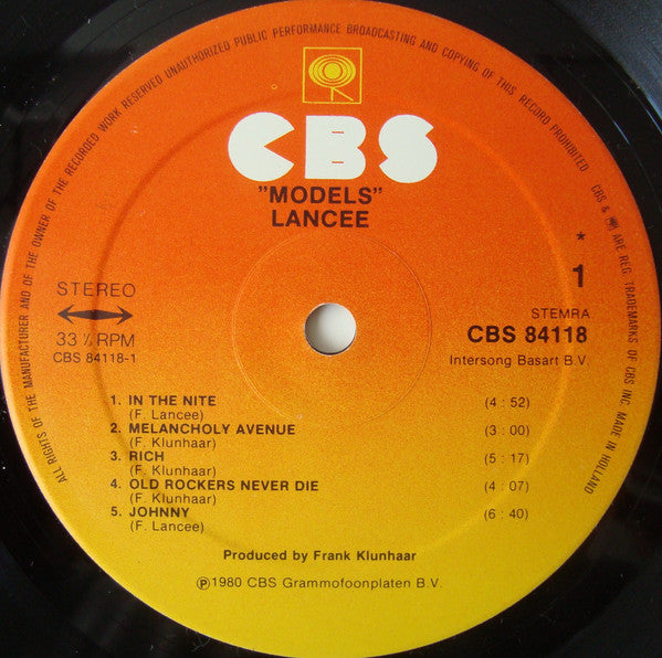 Lancee : Models (LP, Album)