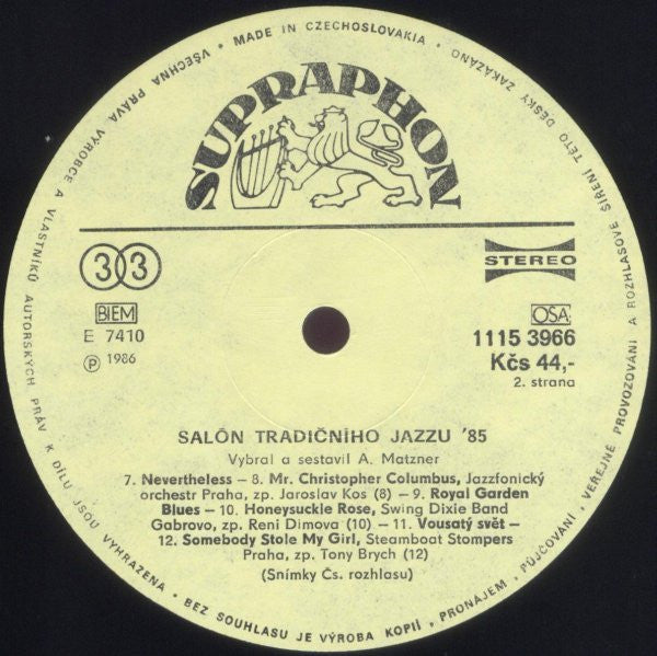 Various : Traditional Jazz Salon '85 (LP)
