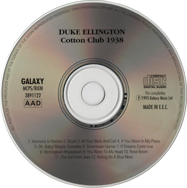Duke Ellington : Cotton Club 1938 - Volume 1 (CD, Comp)