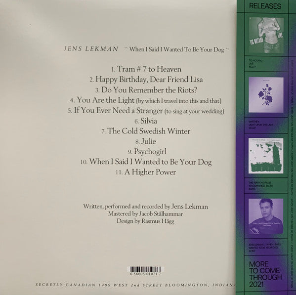 Jens Lekman : When I Said I Wanted To Be Your Dog (LP, Album, Ltd, RE, Gre)