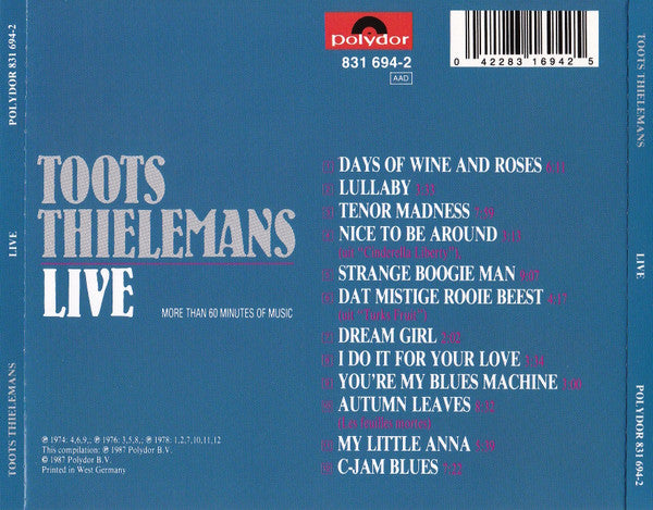 Toots Thielemans : Live (CD, Comp, RM)