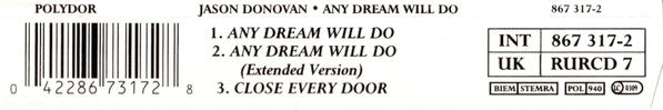 Jason Donovan : Any Dream Will Do (CD, Maxi)