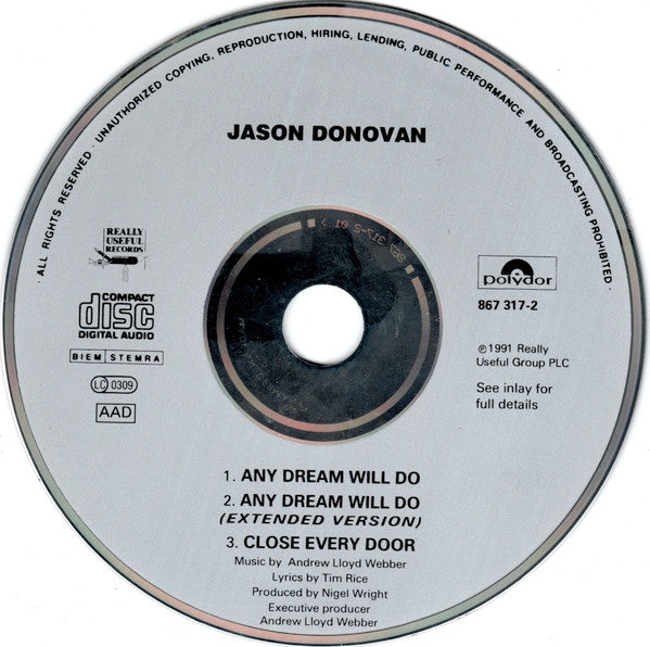 Jason Donovan : Any Dream Will Do (CD, Maxi)