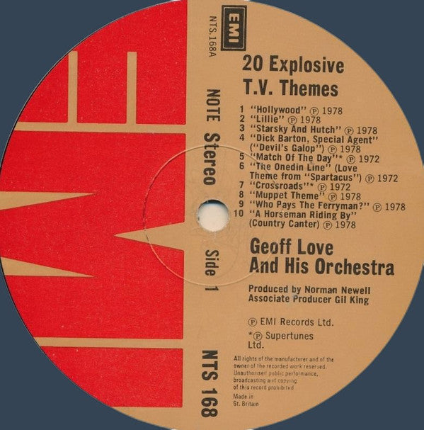 Geoff Love & His Orchestra : 20 Explosive T.V. Themes (LP)