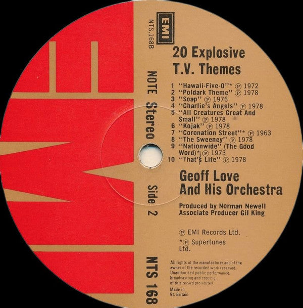 Geoff Love & His Orchestra : 20 Explosive T.V. Themes (LP)