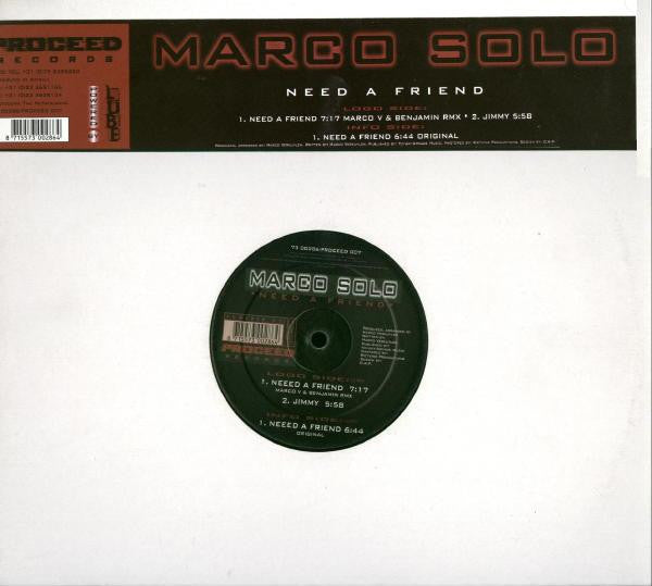 Marco Solo : Need A Friend (12")