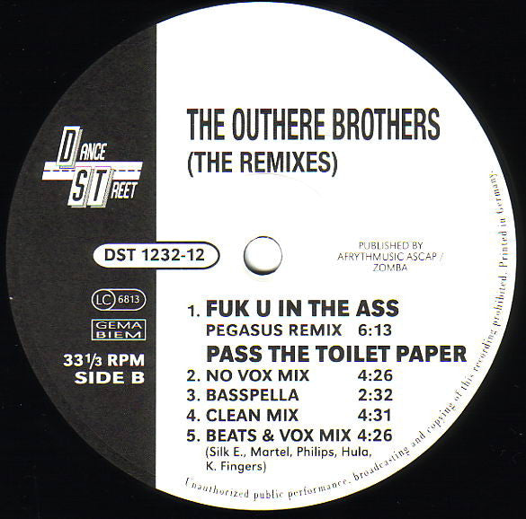 The Outhere Brothers : Pass The Toilet Paper (12")