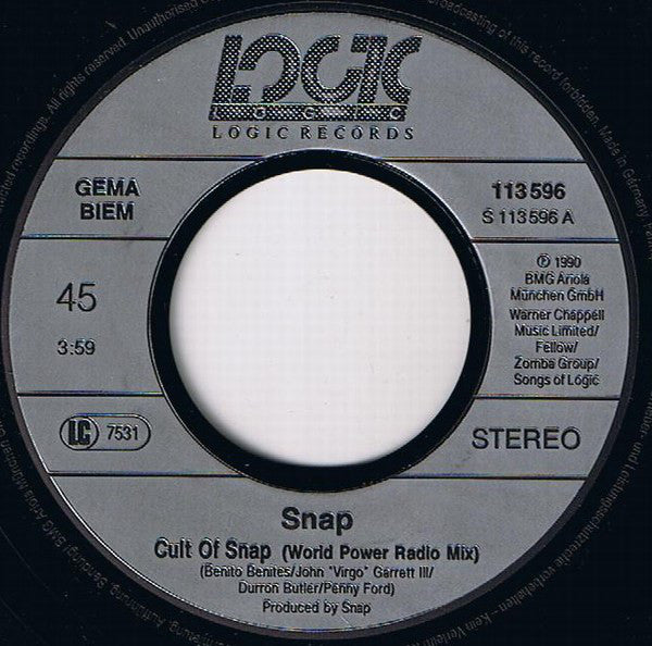 Snap! : Cult Of Snap (7", Single)