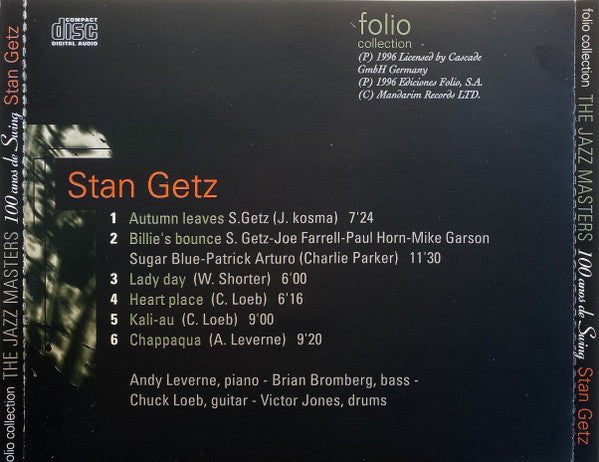 Stan Getz : The Jazz Masters - 100 Años De Swing (CD, Comp)
