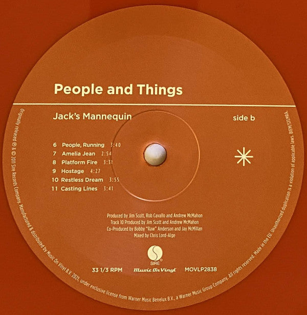 Jack's Mannequin : People And Things (LP, Album, Ltd, Num, RE, Ora)