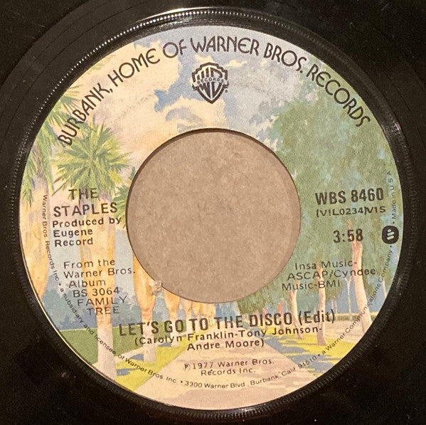 The Staples : Let's Go To The Disco / See A Little Further (Than My Bed) (7", Single, Jac)