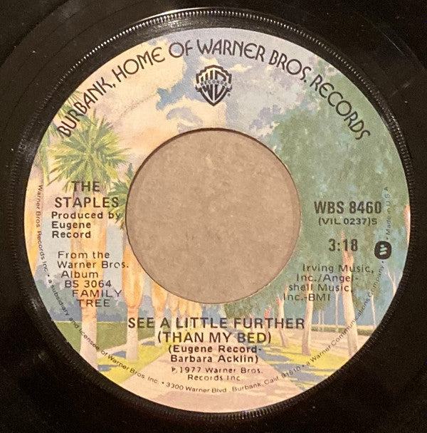 The Staples : Let's Go To The Disco / See A Little Further (Than My Bed) (7", Single, Jac)