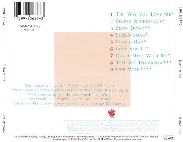 Karyn White : Karyn White (CD, Album, RE)