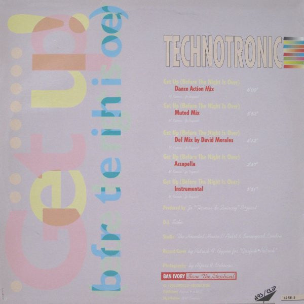 Technotronic : Get Up! (Before The Night Is Over) (12")