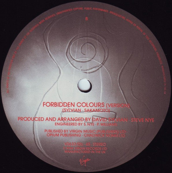 David Sylvian : Red Guitar (12", Single)