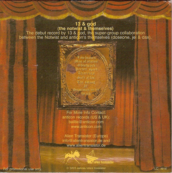 13 & God : 13 & God (CD, Album, Promo)