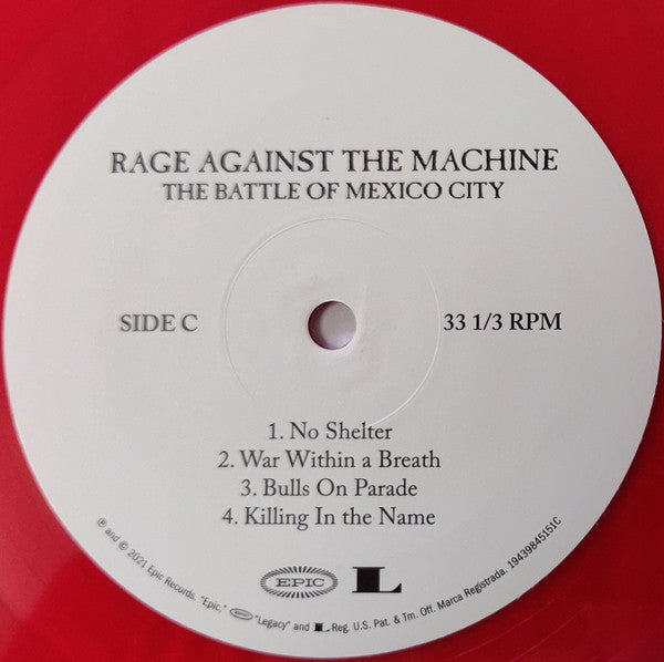 Rage Against The Machine : The Battle Of Mexico City (Album, RSD, RE + LP, Gre + LP, Red)