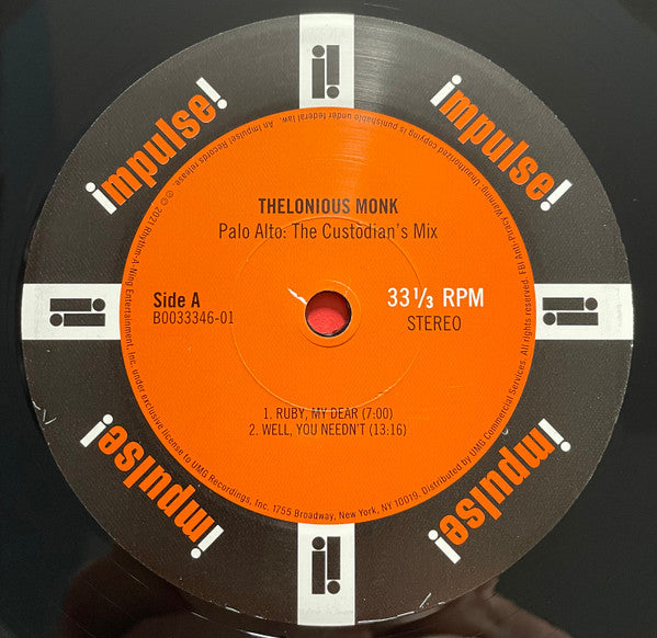 Thelonious Monk : Palo Alto: The Custodian's Mix (LP, Album, RSD, Ltd, Gat)