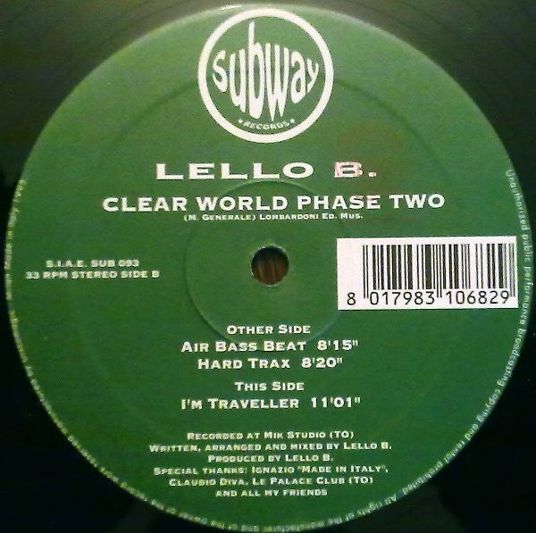 Lello B. : Clear World Phase Two (12")