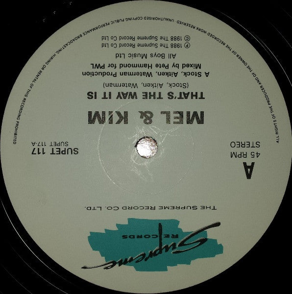 Mel & Kim : That's The Way It Is (12", Single)