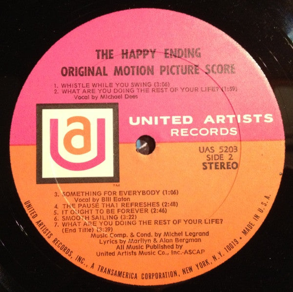 Michel Legrand : The Happy Ending (Original Motion Picture Score) (LP, Album, All)