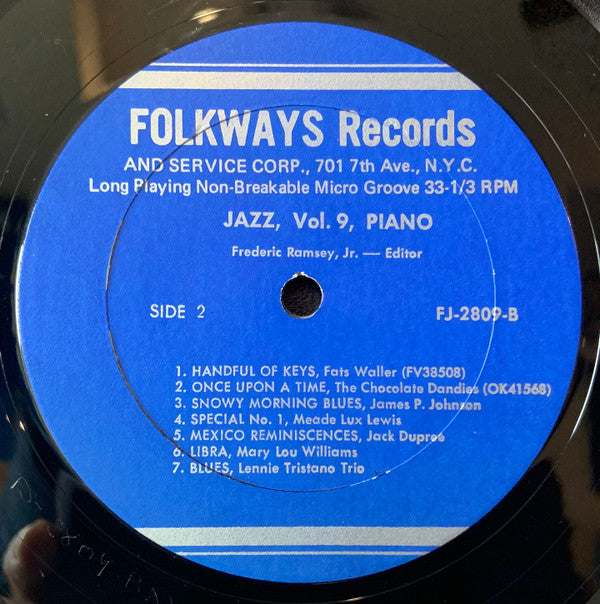 Various : Jazz Volume 9: Piano (LP, Album, Comp, Mono)