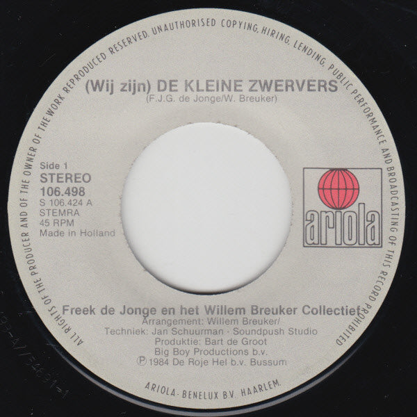 Freek de Jonge & Willem Breuker Kollektief : (Wij Zijn) De Kleine Zwervers (7", Single)