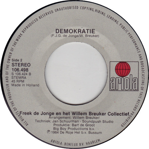 Freek de Jonge & Willem Breuker Kollektief : (Wij Zijn) De Kleine Zwervers (7", Single)