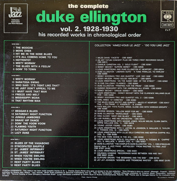 Duke Ellington : The Complete Duke Ellington Vol. 2 1928-1930 (2xLP, Comp)