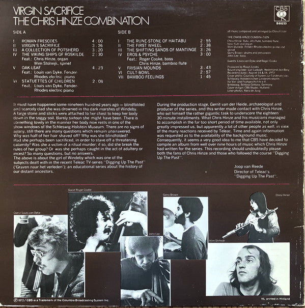The Chris Hinze Combination : Virgin Sacrifice (LP, Album)