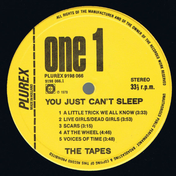 The Tapes (2) : You Just Can't Sleep (LP, Album)