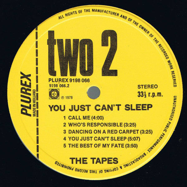 The Tapes (2) : You Just Can't Sleep (LP, Album)