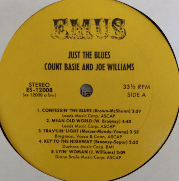Count Basie / Joe Williams : Just The Blues (LP, Album)