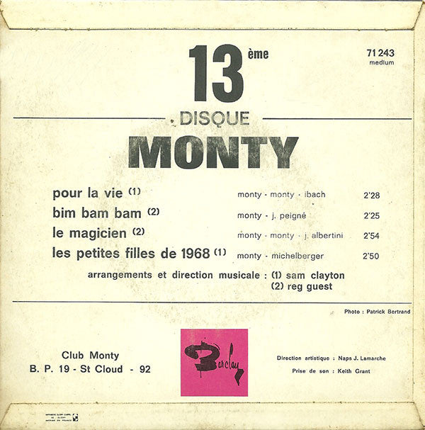 Monty (6) : Pour La Vie (7", EP)