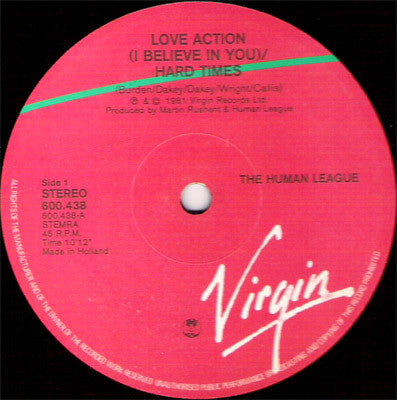 The Human League : Love Action (I Believe In Love) (12")