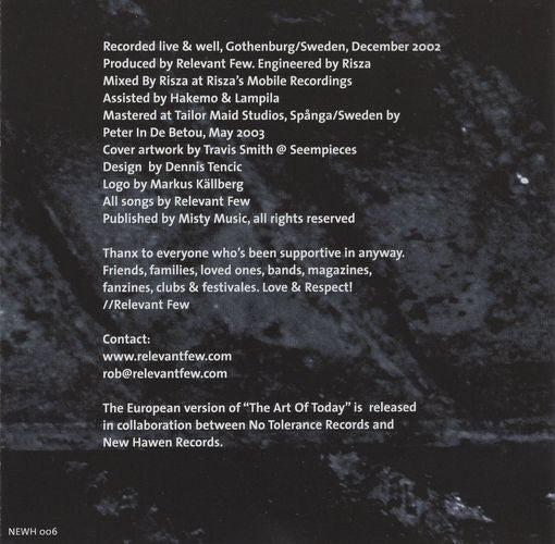 Relevant Few : The Art Of Today (CD, Album)