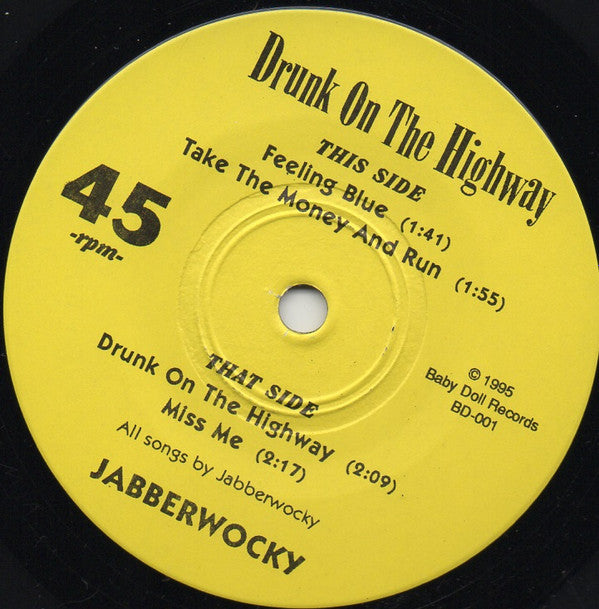 Jabberwocky : Drunk On The Highway (7", EP, Whi)
