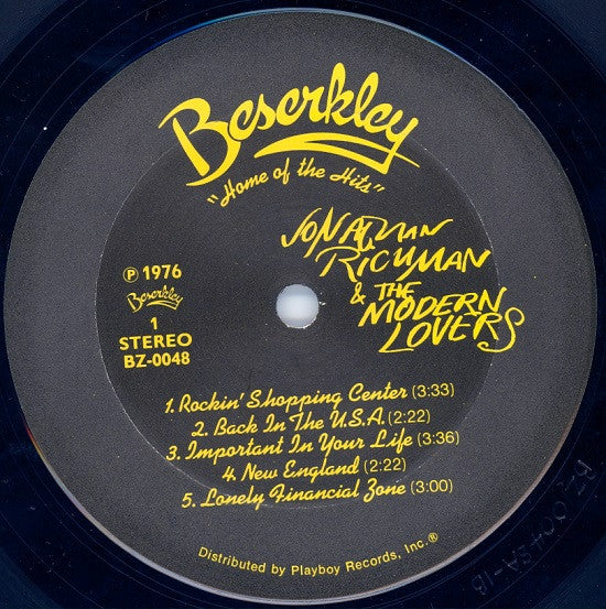 Jonathan Richman & The Modern Lovers : Jonathan Richman & The Modern Lovers (LP, Album)