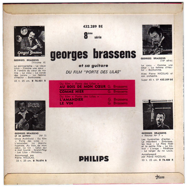 Georges Brassens : Au Bois De Mon Cœur (7", EP, RE)