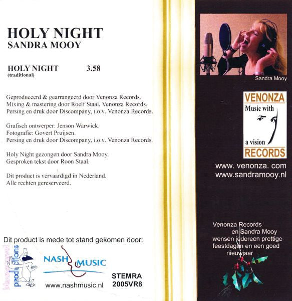 Sandra Mooy : Holy Night (CDr, Single)