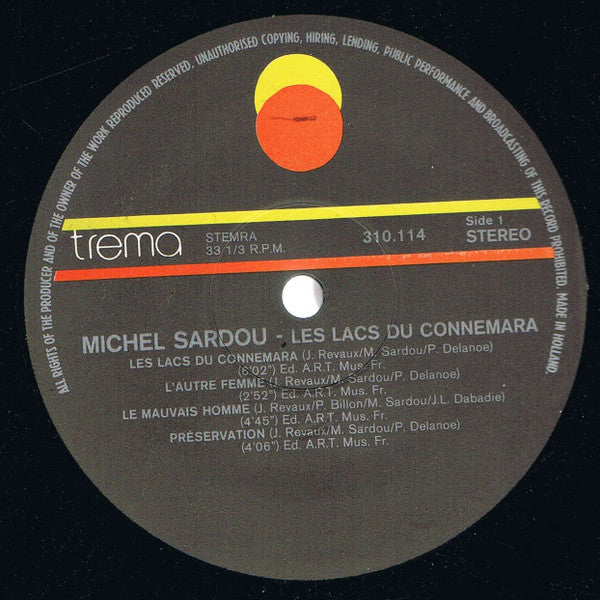 Michel Sardou : Les Lacs Du Connemara (LP, Album)