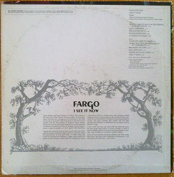 Fargo (6) : I See It Now (LP, Album, Ind)