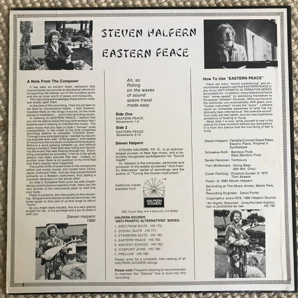 Steven Halpern : Eastern Peace (LP, Album)