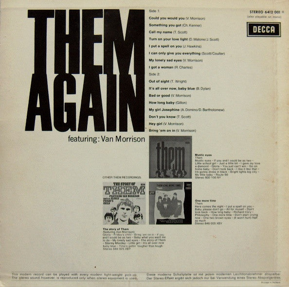 Them (3) : Again (LP, Album, RE)