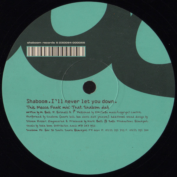 Shaboom : I'll Never Let You Down (12")