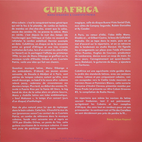 Manu Dibango & El Cuarteto Patria : CubAfrica (LP, Album, RSD, Ltd, RM, Yel)
