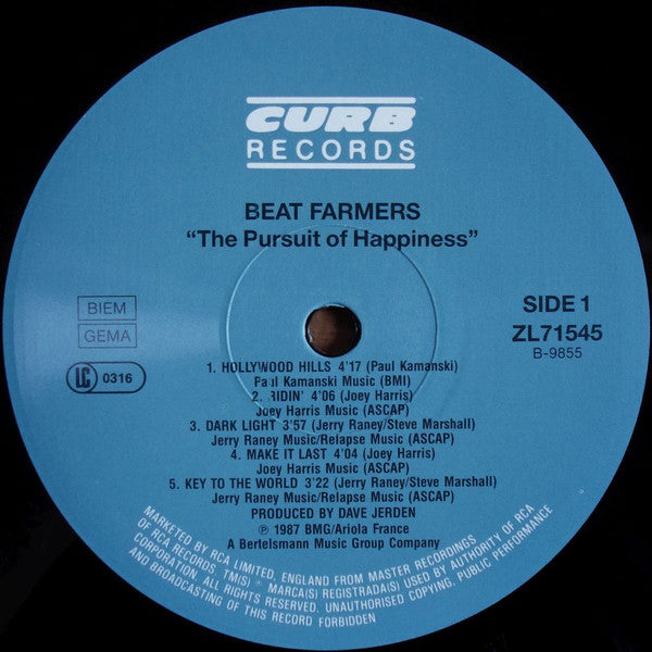 The Beat Farmers : The Pursuit Of Happiness (LP, Album)