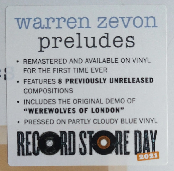 Warren Zevon : Preludes (Rare And Unreleased Recordings) (2xLP, RSD, Ltd, RE, RM, Par)