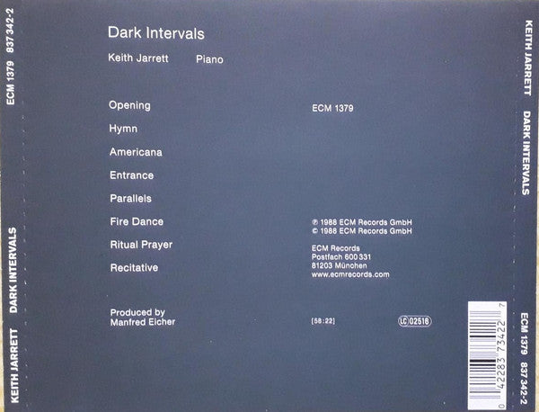 Keith Jarrett : Dark Intervals (CD, Album, RE)